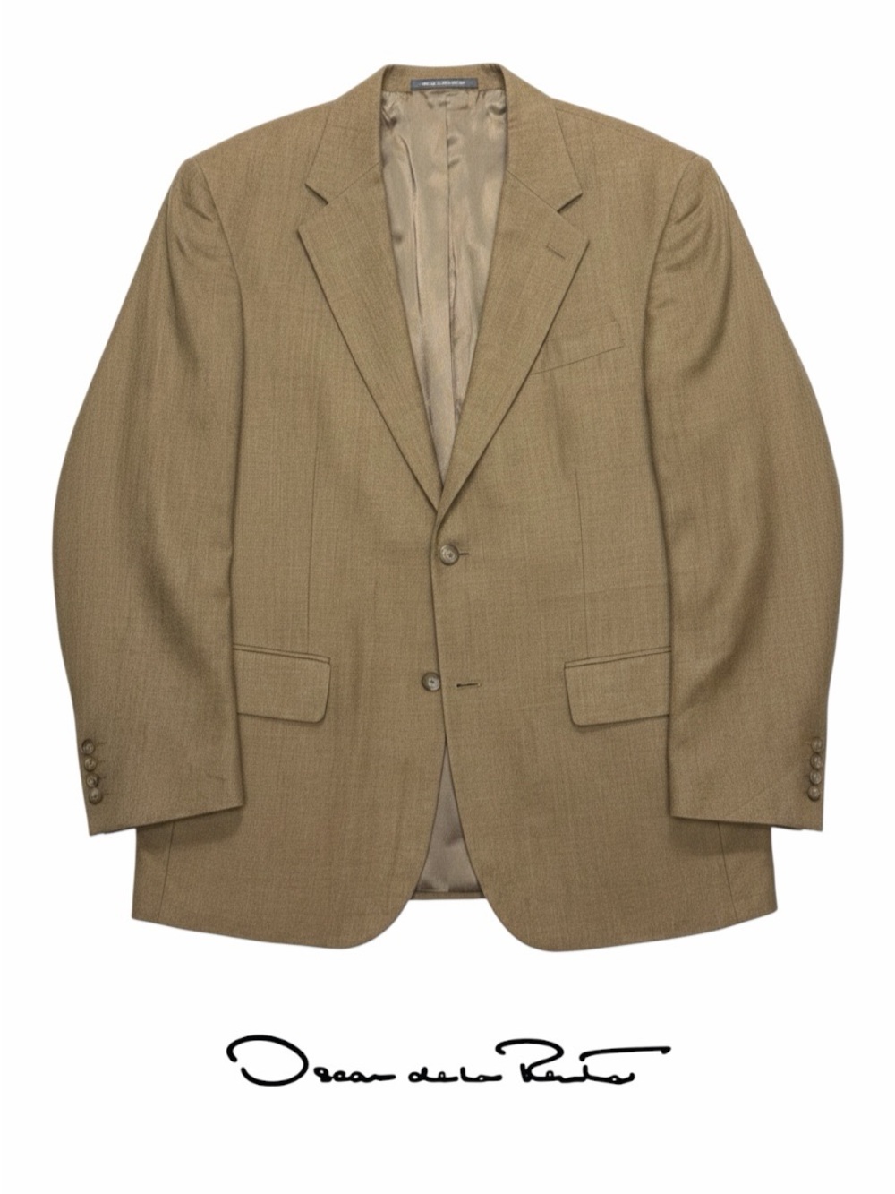 Oscar de la Renta Elegant Men's Sport Coat Blazer - Elegant Wheat/Golden 42R